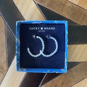 Lucky Brand Pearl Hoops